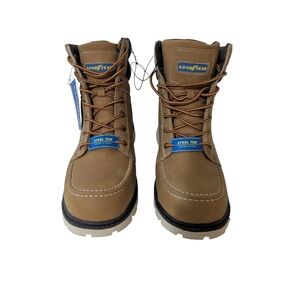 Goodyear Men's Penn Steel Toe Work Boots Water Resistant Wheat Size 11